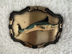 VTG 1979 RAINTREE MARLIN FISH BELT BUCKLE (3 1/2&Prime; X 2 3/4&Prime;)