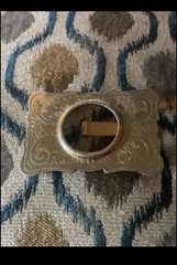 Vintage Rock Mount Denver Colorado Nickel Silver Belt Buckle Blank Stones Coins