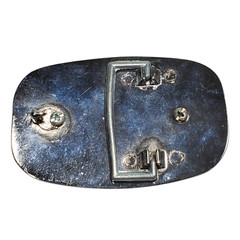 Faux Polished Wood Belt Buckle Rectangle Silver-Tone Western Rockabilly Unisex