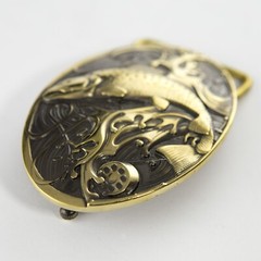 Belt buckle Trout, fisherman Salmoninae brass buckle, fisherman gift, anglers