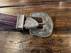 Wage James Reid Dgn Sterling Silver 14k Overlay Belt Buckle 34-36”-1.1/8”✅