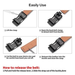 SENDEFN Men&rsquo;s Leather Belt Automatic 32&Prime; to 46&Prime; Waist Adjustable, Z-brown-20