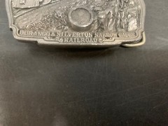Durango & Silverton High Line Steam Locomotive Train C + J Belt Buckle 1986 USA