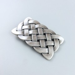 Vintage Silver Plated Cross Celtic Knot Rectangle Belt Buckle Boucle de Ceinture