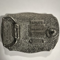 Levi Strauss & Co Two Horse Brand Western Silver Metal Belt Buckle 1.5in