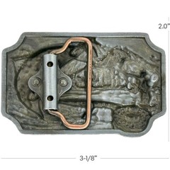 Fly Fishing Belt Buckle All Metal Outdoorsman Gift Back Country Brown Trout