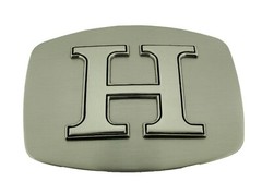 New Men Women Initial Letter A-Z Belt Buckles Western Cowboy Silver Chrome Metal