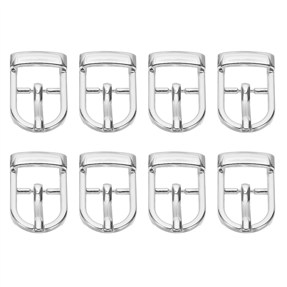 8 Pcs 0.5 Inch Adjustable Single Prong Buckle Belt Buckle, Silver Tone