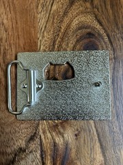 “Got Beer” Black Enameled Belt Buckle With Bottle Opener Vintage
