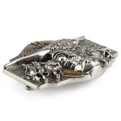 Tauren Ancient Silver Belt Buckle Metal Smooth Buckle 4.0 Cowboy for Men
