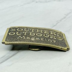 Vintage 1982 Great American Buckle Co Southern Outdoors Magazine Belt Buckle
