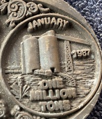 Vintage 1987 Carter Mining Co. Caballo Mine Belt Buckle One Million Tons