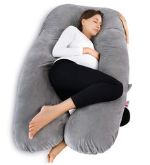 Pregnancy Pillow, U Shaped Pregnancy Body Pillow with Zipper Removable Cover (Gr
