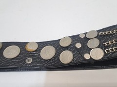 VTG ARGENTINIAN GAUCHO COWBOY MOTORCYCLE KIDNEY LEATHER HORSE COIN BELT 34-38 In