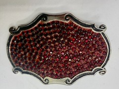 Red Rhinestone Completely Covered Womens Ladies Western Framed Belt Buckle