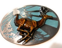 ✖ HQ WESTERN WHITE TAIL DEER Cowboy Rodeo Style Belt Buckle Heritage USA