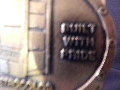 Brass Rockwell Goss Metro Color Oval 3.5&Prime; Belt Buckle Built with Pride USA