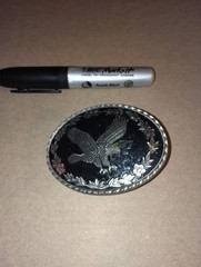 Eagle Belt Buckle Rope Border U.S.A.