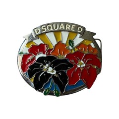 Vintage Dsquared2 big metal buckle with floral for Belt western Y2K 2000s Hawaii