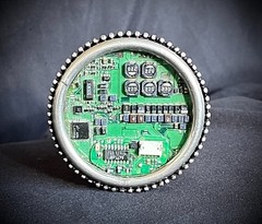 Industrial Circuit Board Belt Buckle OOAK Darren McNeese 2.5” Round