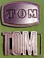 Pair of 3&Prime; Brass Buckles « TOM »
