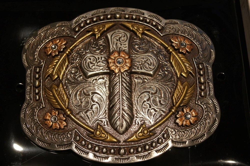 Blazin Roxx Feather Cross and Arrows BELT BUCKLE 37947