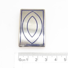 925 Sterling Silver Antique Art Deco Enamel Eye Symbol Belt Buckle #50130