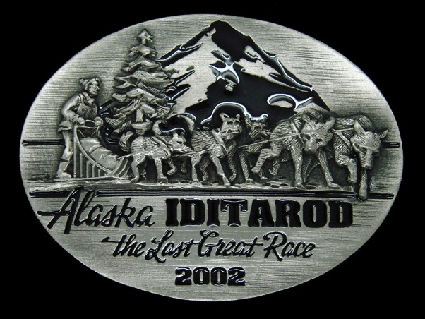 TE11168 *NOS* 2002 **ALASKA IDITAROD** SPORTS COMMEMORATIVE BELT BUCKLE