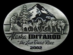 TE11168 *NOS* 2002 **ALASKA IDITAROD** SPORTS COMMEMORATIVE BELT BUCKLE