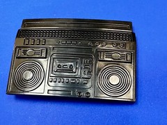 Rebel Revolutions Retro Black Color Ghetto Blaster / Boom Box Belt Buckle
