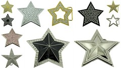 Star Belt Buckle Badge Sheriff Silver Gold Metal Rodeo Fashion Party Costume Big