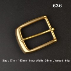 Solid Brass Pin Buckle for Leather Craft Making Belt Replacement 35mm Width
