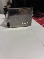 Nike Swoosh Belt Buckle W Bottle Opener In Silver Tone