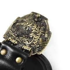 Belt buckle Cossack, Handmade Ukrainian warrior military solid brass buckle