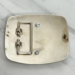 O Letter Initial Monogram Silver Tone Belt Buckle