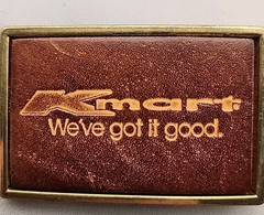 El Cid Kmart Buckle « We&rsquo;ve Got It Good  » Leather & Brass Vtg 2 1/2 X 1 1/2