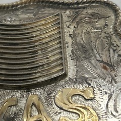 Vintage Texas, U.S. Flag Large Western Distressed Cowboy Buckle Made In Mexico
