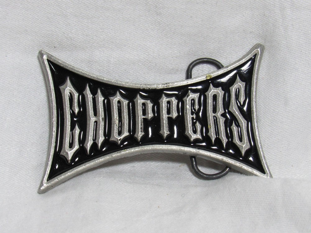 CHOPPERS Belt Buckle w/ COBRA and DICE Clasp Silver / Black Metal 2002 Mobtown