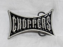 CHOPPERS Belt Buckle w/ COBRA and DICE Clasp Silver / Black Metal 2002 Mobtown