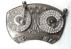 DISCO MENS ROCK REBEL Retro Turntable Belt Buckles Blaster Radio Dj Ghetto Music