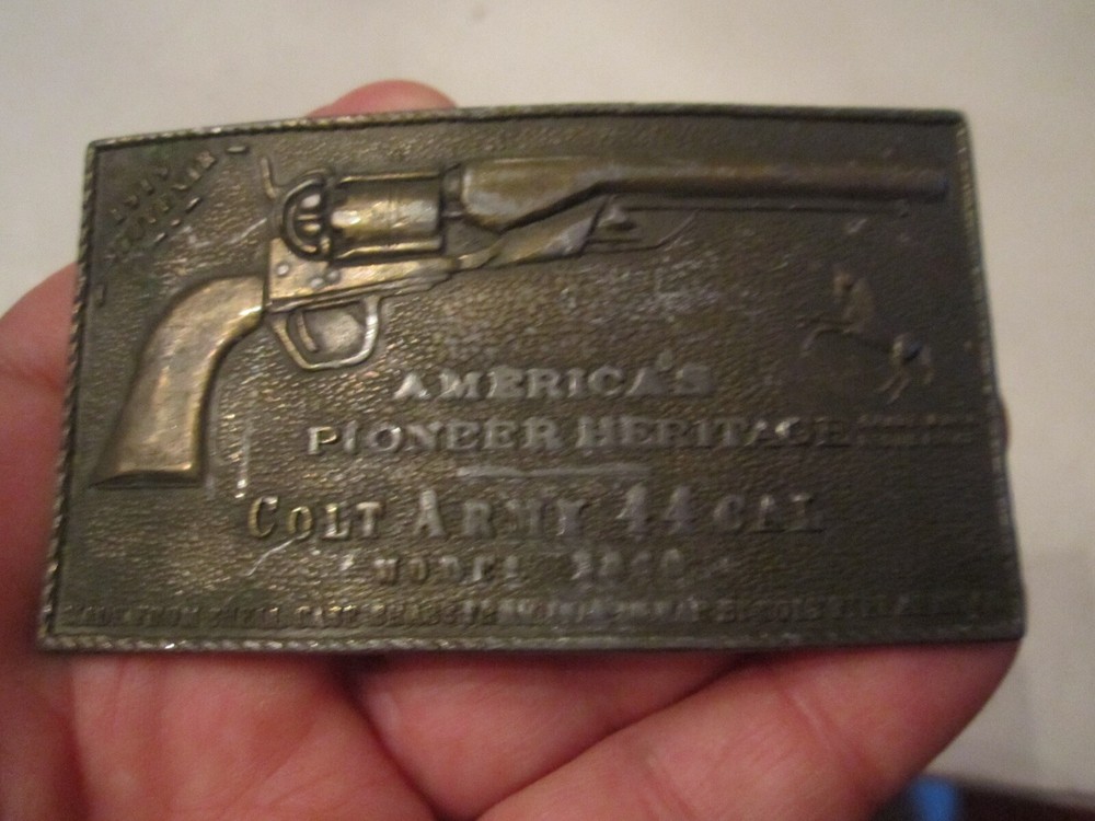 VINTAGE COLT ARMY 44 CAL THEME BELT BUCKLE – HEAVY – GW13