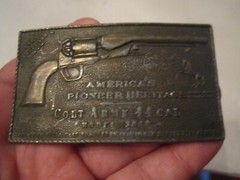 VINTAGE COLT ARMY 44 CAL THEME BELT BUCKLE – HEAVY – GW13