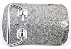 Silver Gold Diamond Cut 1945 Walking Liberty Half Dollar Rectangle Frame Buckle