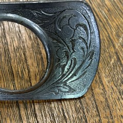 Men&rsquo;s Western Silver Tone Floral Engraved Metal Frame Belt Buckle Fits 1.5&Prime;