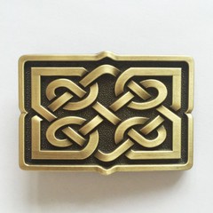 NEW BRONZE PLATED CELTIC IRISH CROSS KNOT VINTAGE RECTANGLE BELT BUCKLE