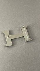 Silver H Buckle 40mm 1.5` Glossy Silver Hardware Belt Buckle