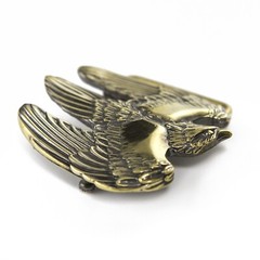 Handmade brass belt buckle Fighting Falcon, Solid hunting hawk sculptural