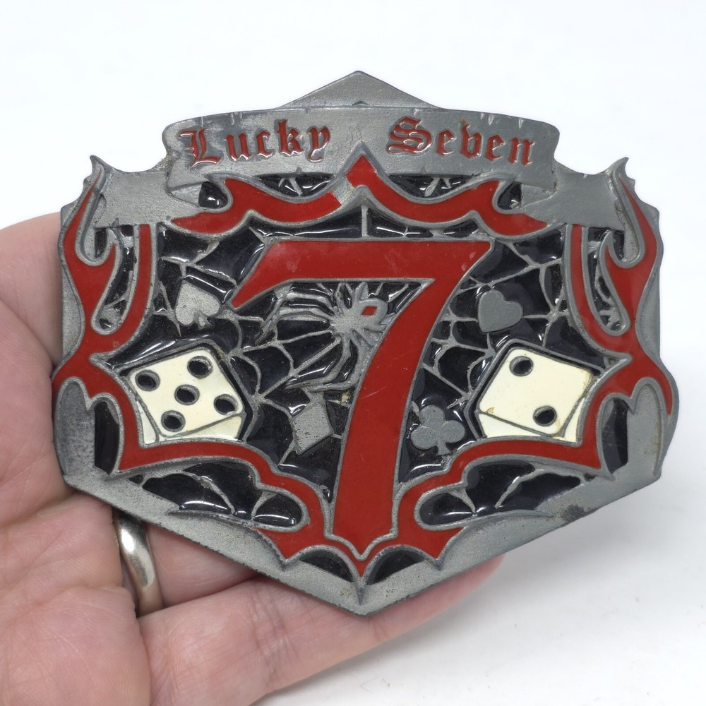 Lucky Seben 7 Seven’s Vegas gambling dice 04 Great American Products belt buckle