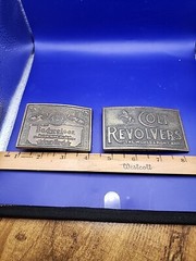 Vintage Belt Buckles Colt Revolvers & 1970s BUDWEISER Lager Beer – Brass Buckles