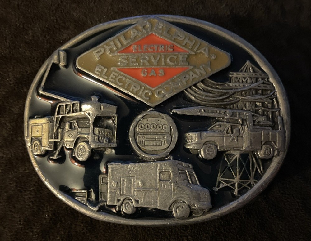 Philadelphia Buckle and Key Chain Belt Buckle 66/250 Electric Gas Company 1993
